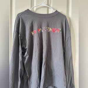 Free People Gray Long Sleeve Shirt